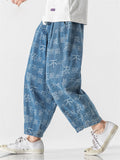 Loose Harem Pants Printed Jeans