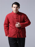 Winter Linen Cotton New Chinese Style Coats For Men