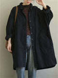 Vintage Solid Multipurpose Women's Long Coats