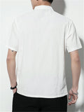 Short Sleeve Solid Color Stand Collar Shirts