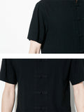 Short Sleeve Solid Color Stand Collar Shirts