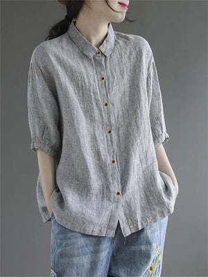 Ladies Summer Simple Grey Color Shirts