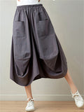 Linen Bloomers Solid Color Skirts In Stock