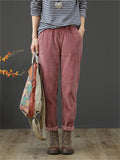 Elastic Corduroy Washed Thicken Autumn Women's Pants