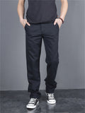 Male Spring Autumn Casual Large Size Straight Leg Pants