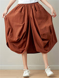 Linen Bloomers Solid Color Skirts In Stock