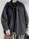 Young Trendy Men's Autumn Winter Houndstooth Jackets