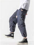 Loose Solid Color Ankle Banded Pants