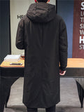 Korean Style Street Warm Hooded Long Coat