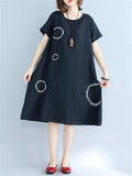 Slim Simple Cotton Linen Lady Dresses