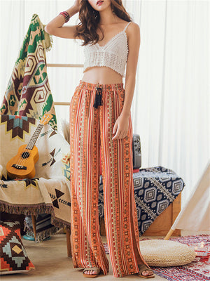 Colorful Long Female Beach Vacation Pants