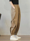 Large Size Slim Tie Feet Lace-up New Cargo Pants For Lady