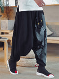 Chinese Style Printed Loose Long Pants For Men