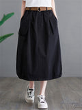 Summer Solid Color Cargo Skirts For Women