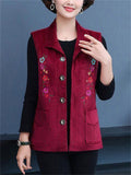 Corduroy Middle-aged Mother Vest Women's Jackets