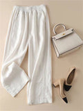 Fashion Solid Color High Waist Wide Leg Pants