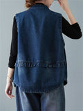 Women's Sleeveless Casual Solid Jackets