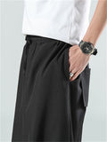 Casual Comfy Solid Color Wide Leg Pants For Men