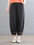 Women's Elastic Waist Comfy Cotton Linen Pants