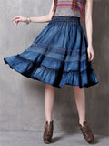 Women's Fashion Splice Denim Skirt