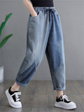 New Female Striped Loose Baggy Jeans