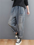 Loose Casual Multiple Pockets Harem Jeans