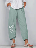 Women's Butterflies Printed Elastic Waist Pants