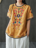 Women's National Style Embroidered Shirts