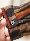 Lapel Printed Long Sleeve Buttons-Up Shirts