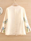 Retro Phoenix Embroidery Loose Shirts