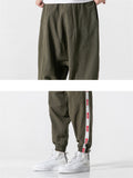 Retro Drawstring Solid Color Pants