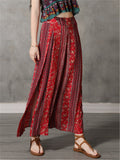 High Waist Printed Split Wide Leg Pants