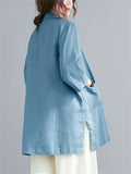 Simple Solid Color Linen Jackets Coat