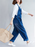 Corduroy Causal Wide-leg Denim Jumpsuits