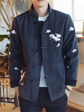 Chinese Cranes Embroideried Woolen Coat