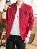 Casual Skinny Button Embroidery Jackets