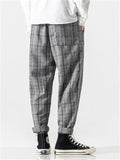 Retro Plaid Loose Straight Leg Pants