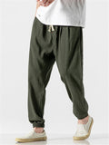 Linen Solid Color Breathable Jogger Pants