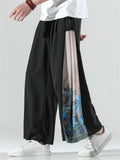 Men's Casual Printed Wide-leg Pants