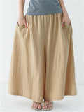 Casual Solid Color Wide Leg Pants