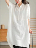 Casual Cotton Linen Medium Style Dresses