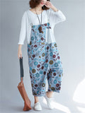 Cute Fashion Printed Denim Jumpsuits