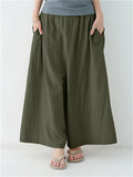 Casual Solid Color Wide Leg Pants