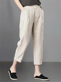 Cotton Linen Loose Long Pants For Women