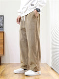 Straight Leg Corduroy Solid Warm Long Pants For Men