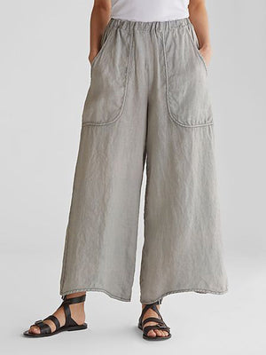 Women's Casual Comfy Wide Leg Linen Pants