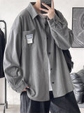 Spring Autumn Solid Fashion Cozy Male Corduroy Shirts