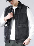 Male Casual Popular Wearable Daily Denim Vest Jacket