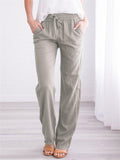 Women's Elastic Band Casual Comfy Cotton Pants