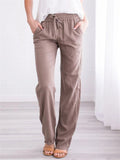 Women's Elastic Band Casual Comfy Cotton Pants